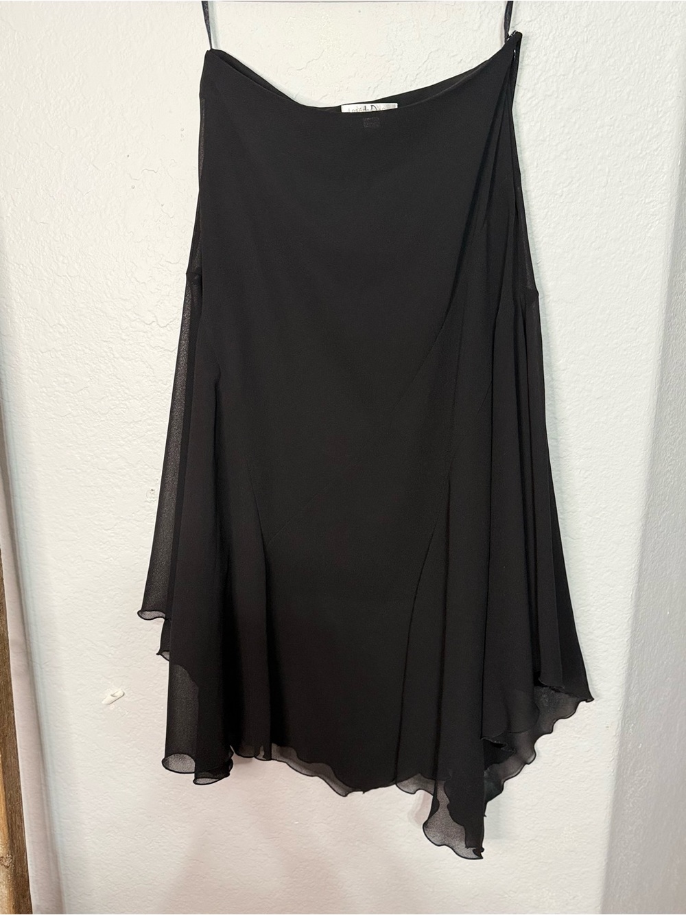 Black Asymmetrical Chiffon Women's Skirt
